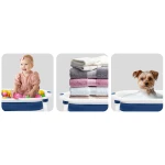 Wanienka składana dla dzieci, niemowląt z wkładką Ricokids RK-286 biało-niebieska