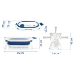 Wanienka składana dla dzieci, niemowląt z wkładką Ricokids RK-286 biało-niebieska