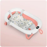 Wanienka składana dla dzieci, niemowląt z termometrem i wkładką Ricokids RK-287 biało-różowa