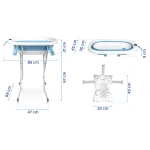 Wanienka składana dla dzieci, niemowląt ze stelażem, termometrem i wkładką Ricokids RK-287 biało-niebieska