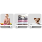 Wanienka składana dla dzieci, niemowląt ze stelażem, termometrem i wkładką Ricokids RK-287 biało-szara