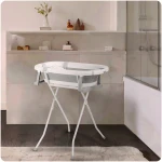 Wanienka składana dla dzieci, niemowląt ze stelażem, termometrem i wkładką Ricokids RK-287 biało-szara