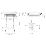 Wanienka składana dla dzieci, niemowląt ze stelażem, termometrem i wkładką Ricokids RK-287 biało-szara