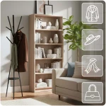 Wieszak na ubrania metalowy z półką stojący Massido MS-869