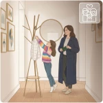 Wieszak na ubrania metalowy z półką stojący Massido MS-869