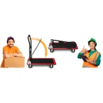 Wózek transportowy platformowy HM-505 czarno-czerwony