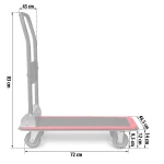 Wózek transportowy platformowy HM-505 czarno-czerwony