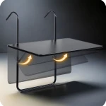 Wytrzymały stolik balkonowy 60x43cm składany Sofotel SO-982 czarny