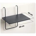 Wytrzymały stolik balkonowy 60x43cm składany Sofotel SO-982 czarny