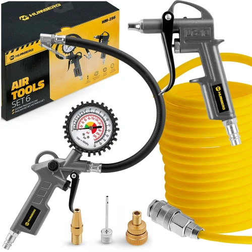 Zestaw narzędzi pneumatycznych 6 elementów do kompresora sprężarki Humberbg HM-256