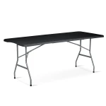 Zestaw cateringowy ogrodowy składany stół + 2 ławki 180 cm Plonos czarny