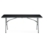 Zestaw cateringowy ogrodowy składany stół + 2 ławki 180 cm Plonos czarny