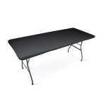 Zestaw cateringowy ogrodowy składany stół + 2 ławki 180 cm Plonos czarny