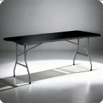 Zestaw cateringowy ogrodowy składany stół + 2 ławki 180 cm Plonos czarny