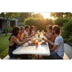 Zestaw cateringowy ogrodowy składany stół + 2 ławki 180 cm Plonos biały