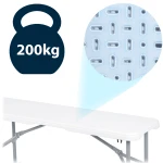 Zestaw cateringowy ogrodowy składany stół + 2 ławki 180 cm Plonos biały