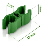 Złączki do tyczek 11mm typu 2 do pomidorów roślin Plonos PL-941 zielone 10szt 